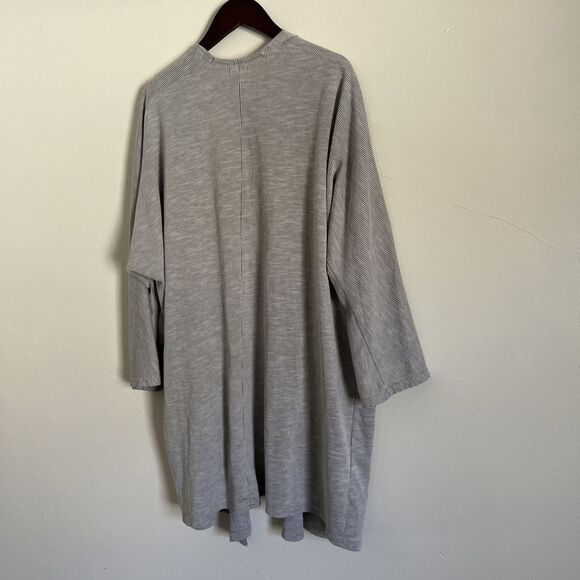 Anthropologie DONNI Ribbed Lightweight Pocket Sweater Coat Cardigan, Grey- O/S - Picture 7 of 9